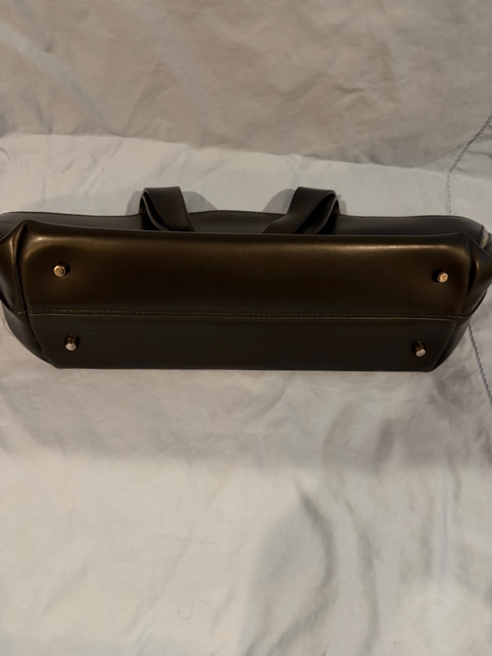 Furla Black Leather Handbag Zippered Center - Picture 6 of 6